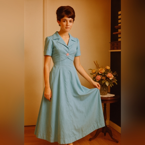 VINTAGE PARFAIT 60'S 2 PIECE POLYESTER DRESS - Picture 2 of 9